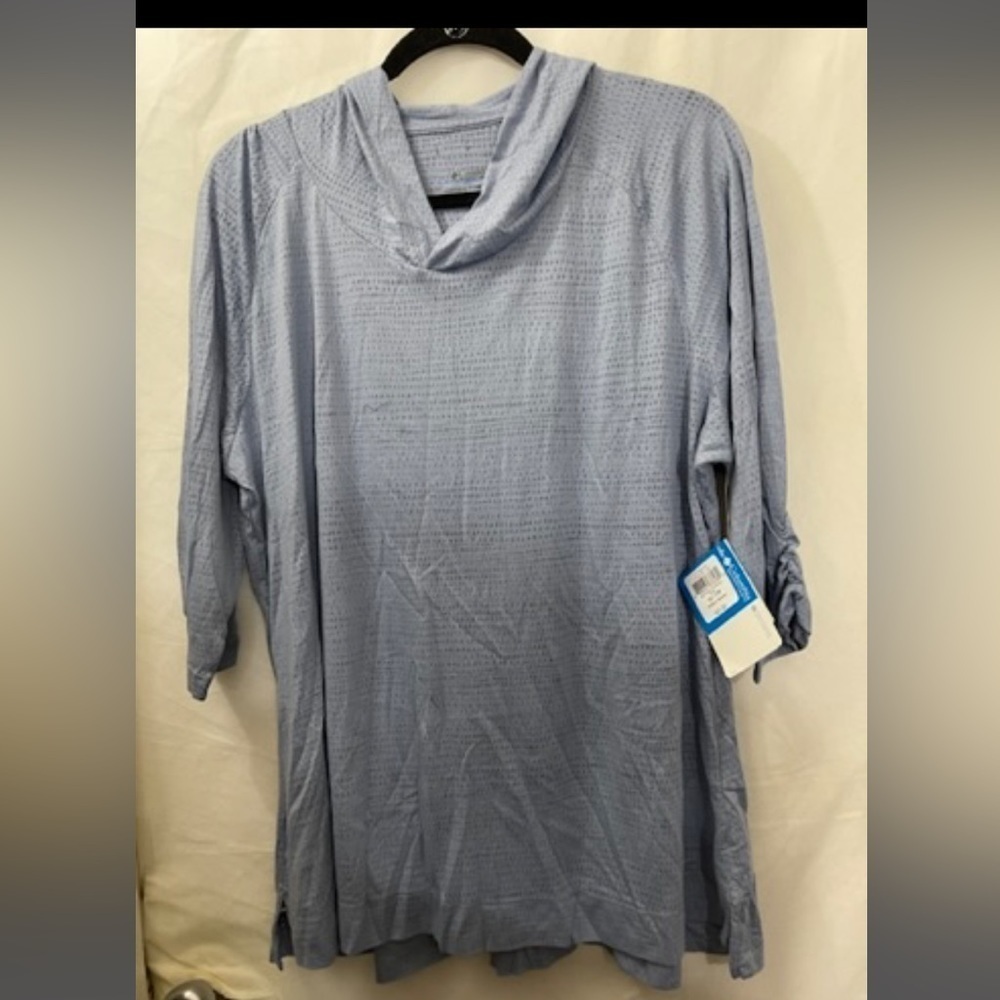 Women Columbia blue hoodie Top 1x